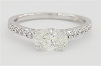 2.00 Ct Diamond Oval Engagement Ring 14 Kt