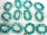 Neuf – 12 Bracelets Turquoise One Size
