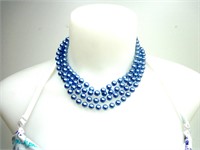 Neuf – 12 Colliers de perles de fantaisie
Bleu,