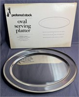 2 Preferred Stock 20'' Stainless Oval Platters