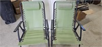 (2) Folding Metal Framed Lawn Chairs