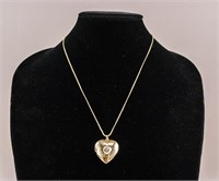 Gold-plated Heart Pendant & Gemstone Necklace
