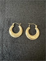 Pair of Small Hoop Style Earrings Marked 14K on