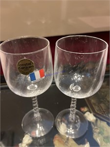 Crystal wine goblets