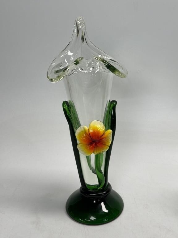 Blown Art Glass Vase 10 1/2”