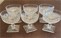 6 PC SET OF ANTIQUE SHERBET GLASSWARE