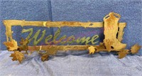 "Welcome" metal sign (cowboy boot) 24in long