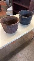 Pair of Metal Pots