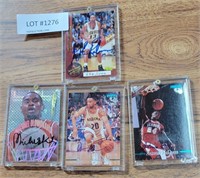 4 AUTOGRAPHED BASKETBALL TRADING CARDS