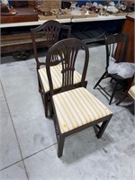 2 Mahogany Upholstered Dining Chairs