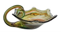 1960s Irridescent Glass Swan Figure
