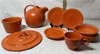 Fiestaware Pitcher, Plates, Bowls, Cup