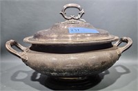 LARGE SILVER PLATED COVERED TUREEN