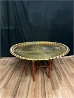 Brass Etched Tray Table