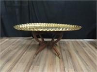 Brass Etched Tray Table