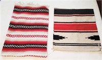 (2) Red and Black Striped Indian Blankets