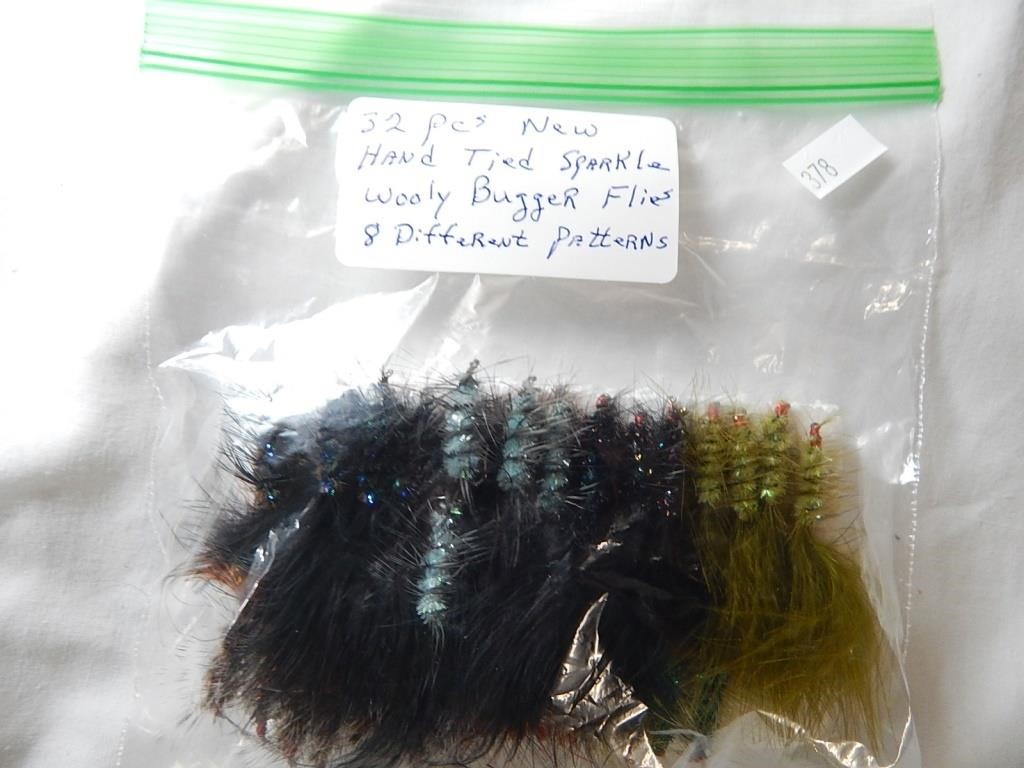 32 Hand Tied Flies Sparkle Wooly Bugger