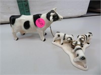 Vintage Japan Cow (4&1/2" x 3") with 3 Calves (3"