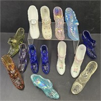 Art Glass Slippers Lot incl Fenton