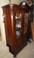 Antique Walnut and Burl two door over one drawer