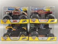 4 Hot Wheels Off-Road Monster Jam Die Cast Cars