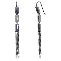 Geometric .15ct Tanzanite Tassel Dangle Earrings