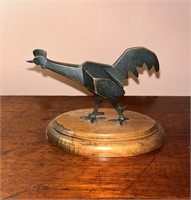 Vintage Bronze Chicken Sculpture