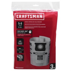Craftsman CMXZVBE38767 3-Pack Wet/Dry Vac Dust Col