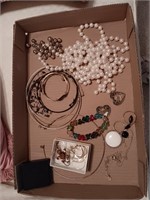 Box of costume jewelry miscellaneous.