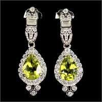 Natural Pear Peridot Earrings