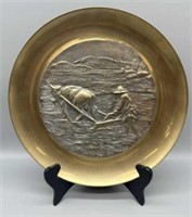 Vintage "Flowing Rice" Korean Brass Plate