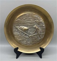 Vintage "Flowing Rice" Korean Brass Plate