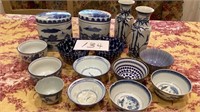 Oriental Blue & White: 2 lidded oval canisters