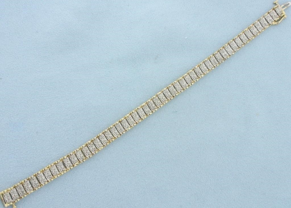 1ct Diamond Line Bracelet in 10k Yellow Gold