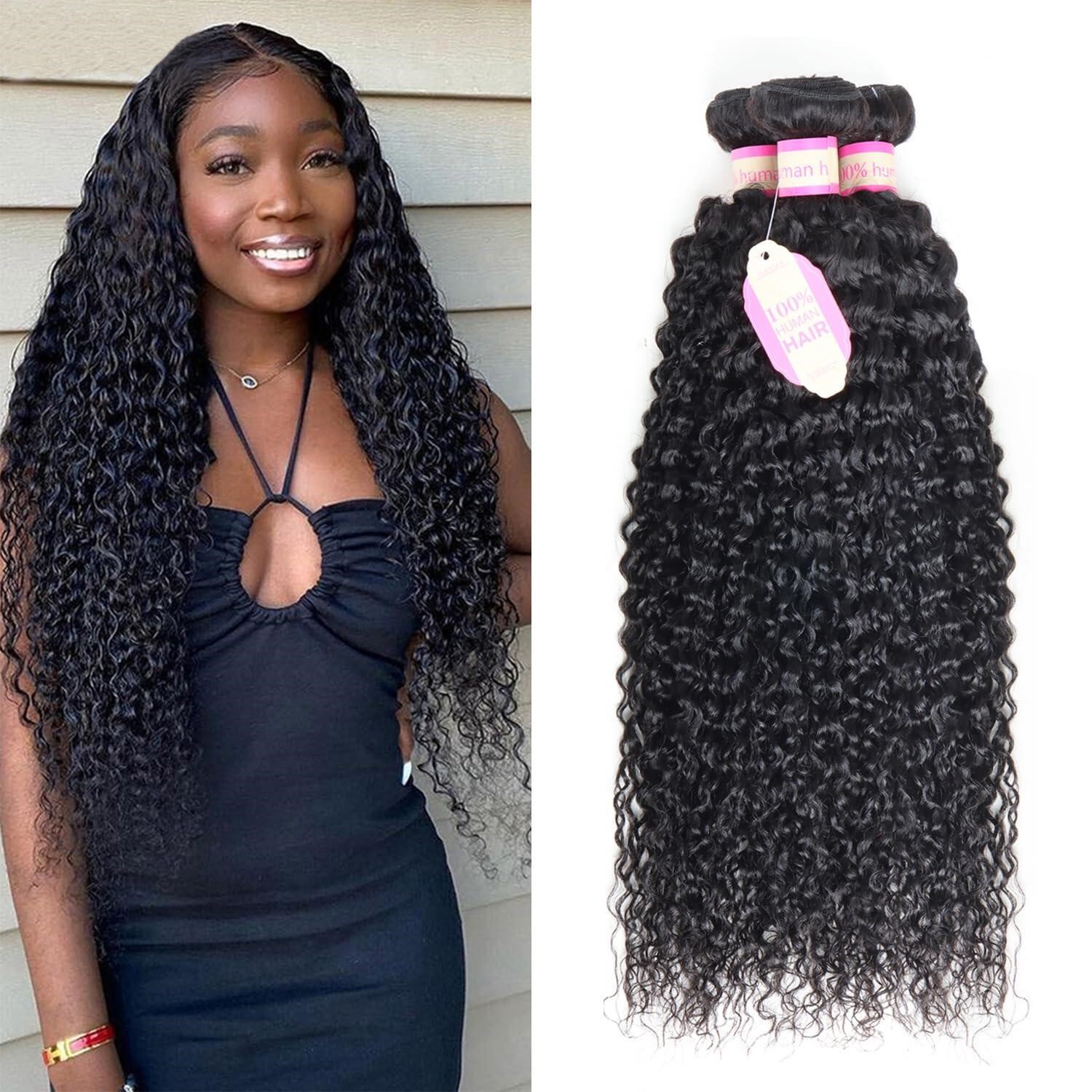 Brazilian Curly Wave Human Hair 3 Bundles 12A Grad