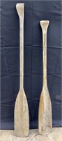 (2) VINTAGE BOAT OARS