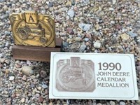 1990 John Deere Desk Calendar Medallion