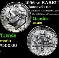 1996-w Roosevelt Dime RARE! TOP POP! 10c Grades ms