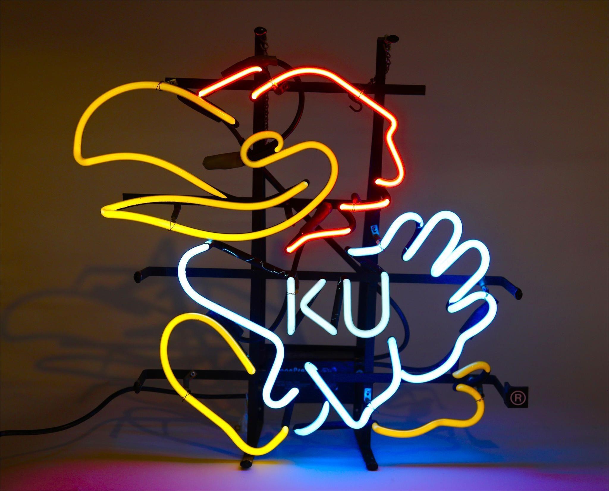 KU JAYHAWKS LIGHTED NEON SIGN