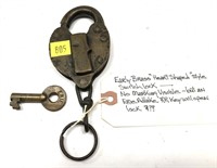 Early brass heart shaped style switch lock with