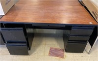 Desk with three drawers and two file drawers
