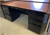 Desk with three drawers and two file drawers