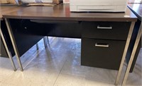 Desk with drawers and file drawer, black