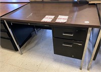Desk with drawers and file drawer, black