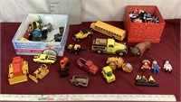 Vintage Assorted Toys Cars & Playmobil Figures