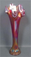 Fenton Cherry Red Flute Vase