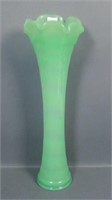 Fenton Jade Green Rings 16 3/4" Vase