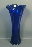 Fenton Royal Blue Interior Panel Funeral Vase