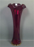 Fenton Ruby Red Interior Panel Funeral Vase