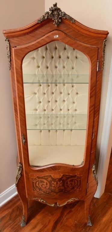 FRENCH REVIVAL STYLE CURIO CABINET 29 X 14 X 68
